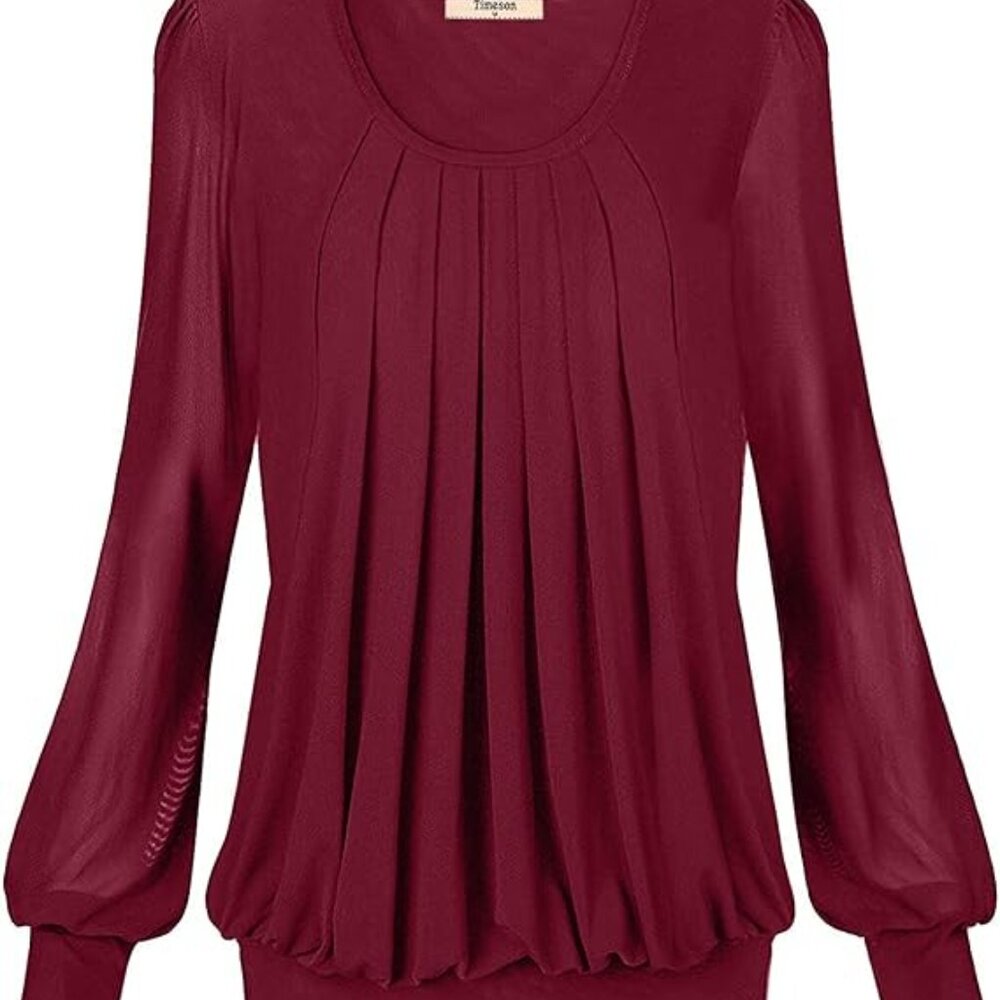 NEW Deep Red Long Sleeve Blouse